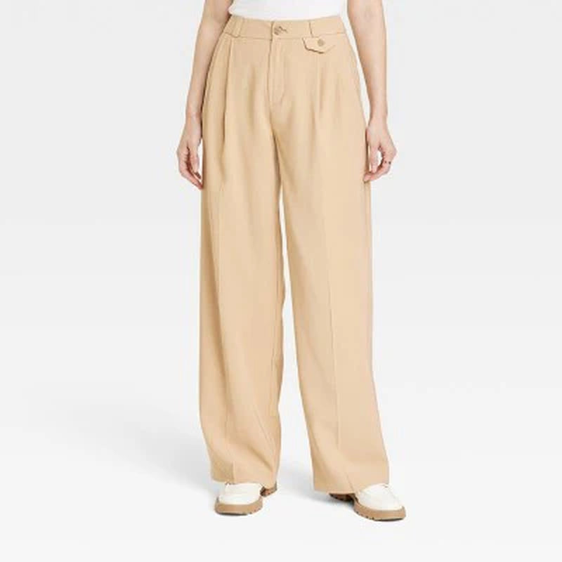 A New Day Women'S plus Relaxed High Rise Baggy Wide Leg Trousers inside Pocket