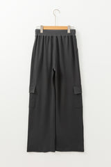 Carbon Grey Cargo Pockets Drawstring Sweatpants