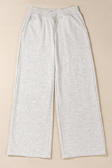 Light Grey Cross-Waist Wide Leg Lounge Pants