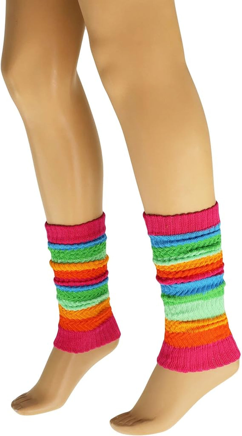 1 Pair - Leg Warmers for Women All Cotton Colorful Soft Knitted Leg Warmer