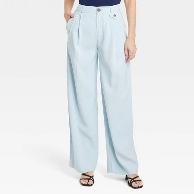 A New Day Women'S plus Relaxed High Rise Baggy Wide Leg Trousers inside Pocket