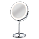 8 Inch Gold Makeup Mirror with Light USB Charging 10X Magnifying Vanity Mirror Backlit Adjustable Light Standing Cosmetic Mirror