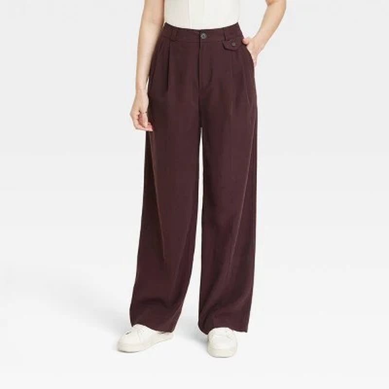 A New Day Women'S plus Relaxed High Rise Baggy Wide Leg Trousers inside Pocket