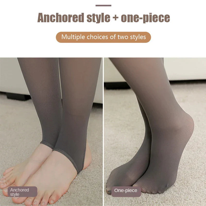 Women'S Fleece Tights Ladies Warm Winter Tights Leggings Thick Fleece Panty Fake Translucent Pantyhose Thermal Stockings Woman